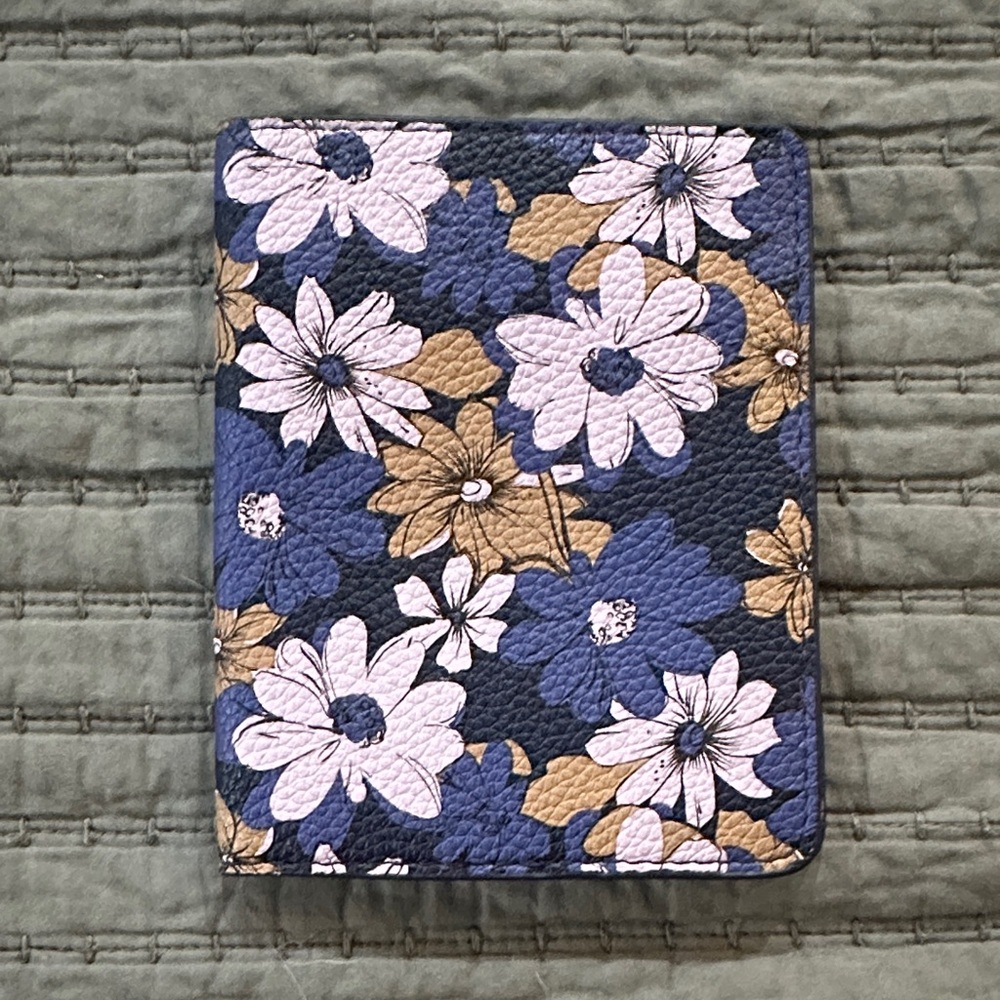 Vera Bradley Navy and Pink Floral Passport Holder
